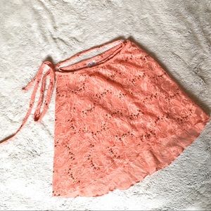 Coral Lace Sequin Wrap Ballet Skirt